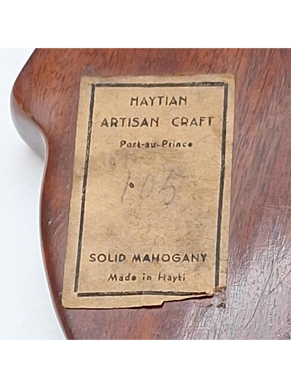 Solid Mahogany Carved 3 Compartment Serving Tray Made in Hayti Port-au-Prince - Picture 9 of 9